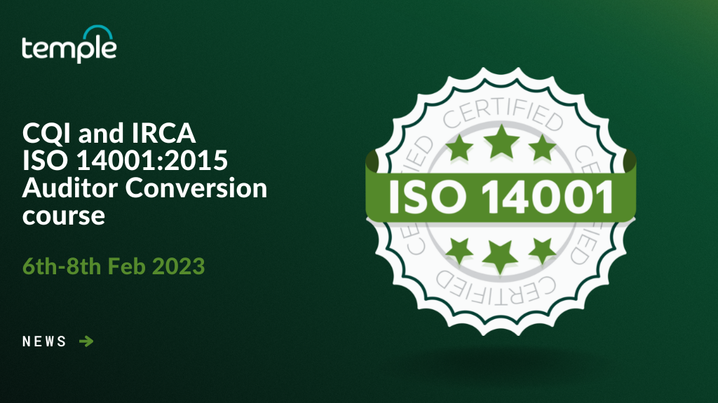 CQI and IRCA ISO 140012015 Auditor Conversion course 6th-8th Feb 2023