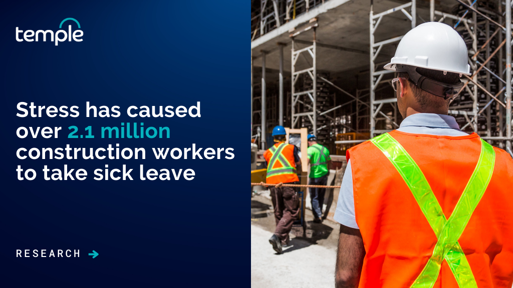 Stress has caused over 2.1 million construction workers to take sick leave