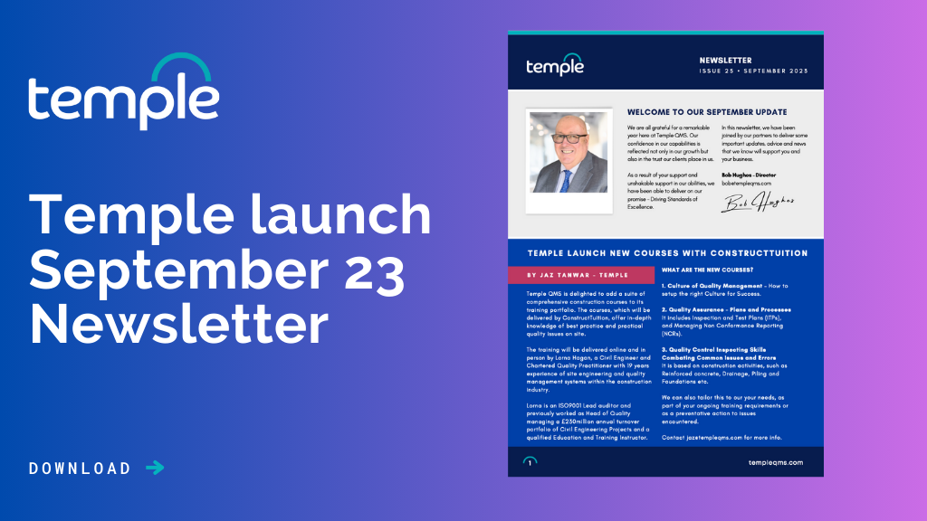 Temple launch September 23 Newsletter